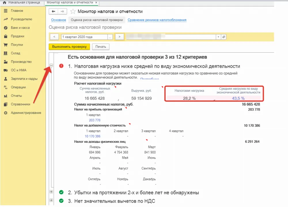 Автоматически рассчитываем налоговую нагрузку в зависимости от режима (1С:Бухгал