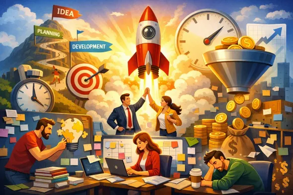 Запуск нового продукта как проект: как дойти от «Ура-идеи» до первых денег, не похоронив команду