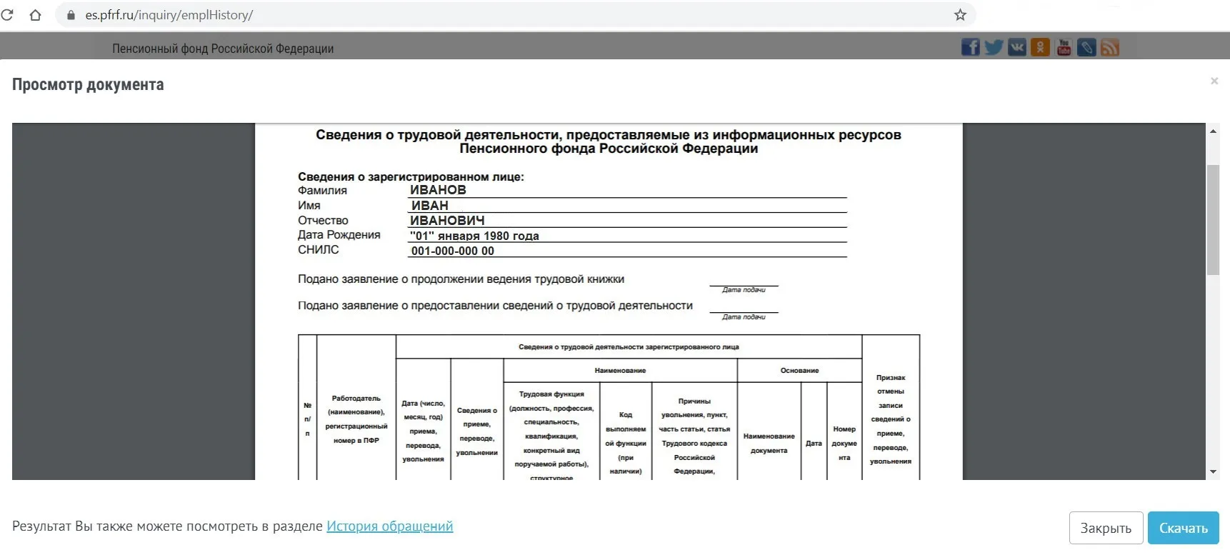 Выписка из электронной трудовой книжки при увольнении образец