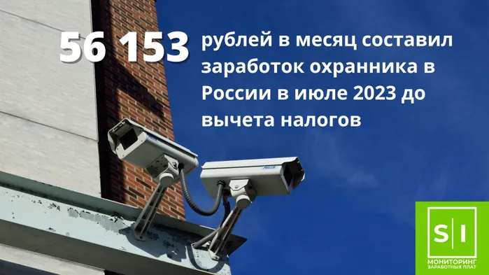 Сколько зарабатывал российский охранник в июле 2023? 