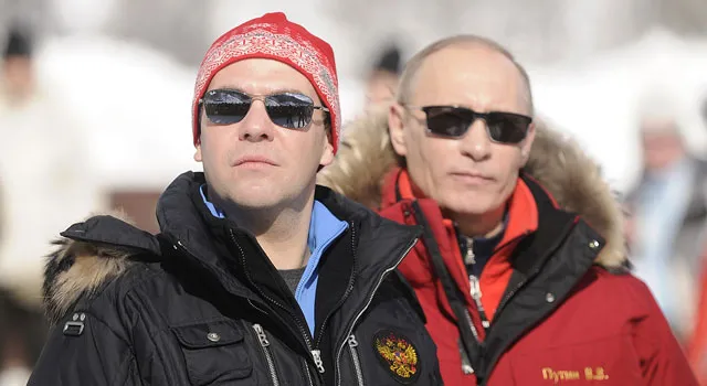 Дмитрий Медведев и Владимир Путин. Фото Михаила Мордасова, ИА «Клерк.Ру»