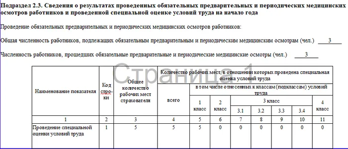 Подраздел 2.3 как заполнить