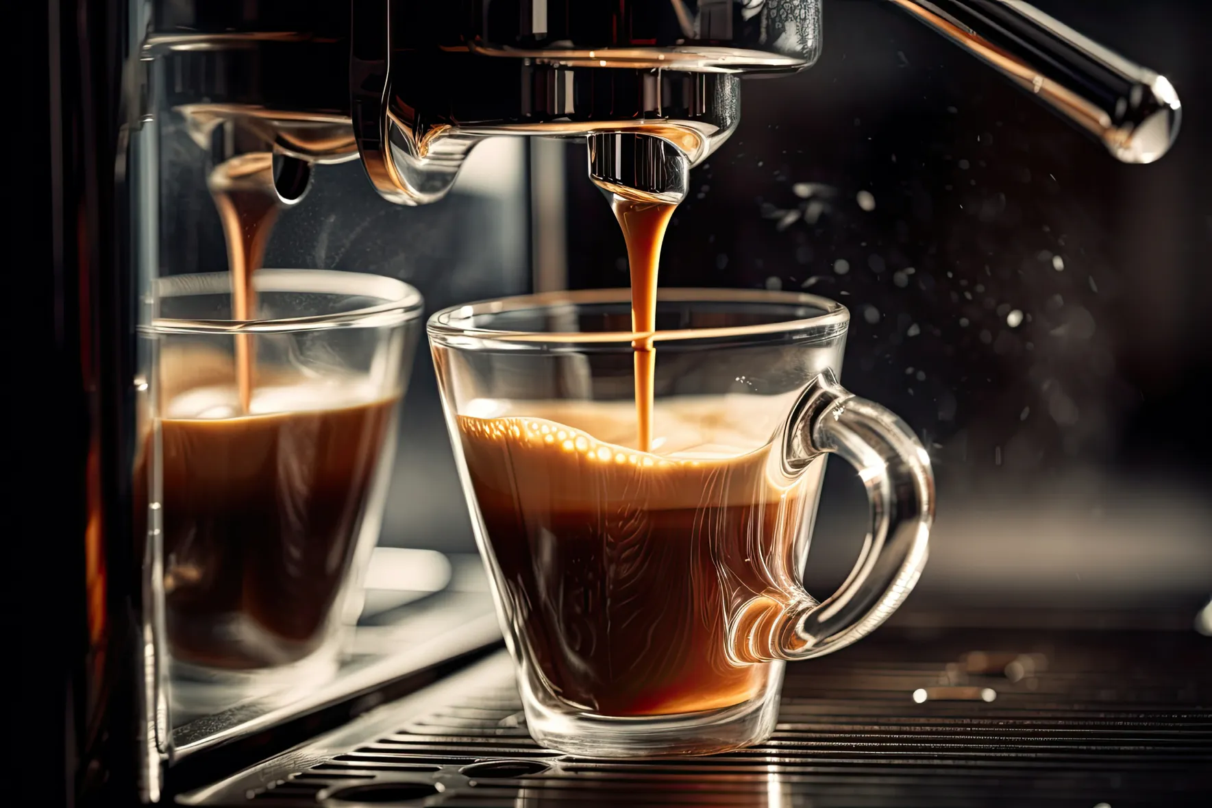 Эспрессо разбавленный горячей водой. Эспрессо кофе. Coffee in glass. Glass coffee cup up view. Американо кофе.