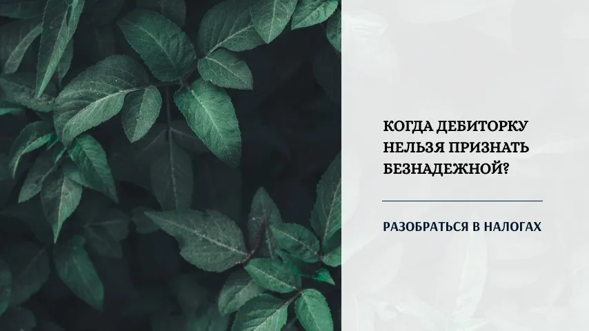 Когда дебиторскую задолженность нельзя признать безнадежной?