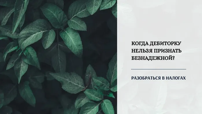 Когда дебиторскую задолженность нельзя признать безнадежной?