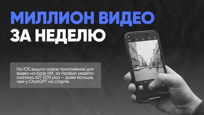 Sora — новое приложение на iOS, создающее видео с помощью искусственного интеллекта, за неделю собрало более 627 тысяч загрузок