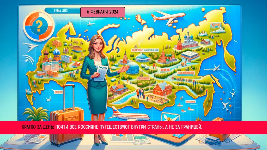Кратко за день: почти все россияне путешествуют внутри страны, а не за границей