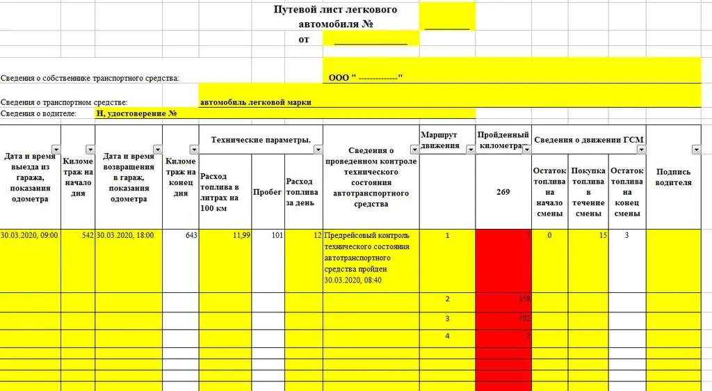 Заполнение графы «Предрейсовый техосмотр и медосмотр» в путевом листе. Каждый день или можно каждый месяц?