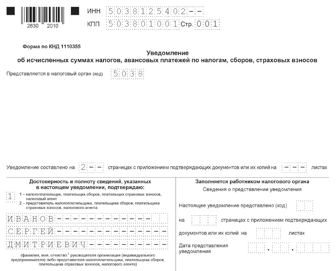 1110355 образец заполнения