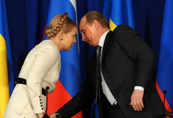 Путин и Тимошенко на газовой пресс-конференции